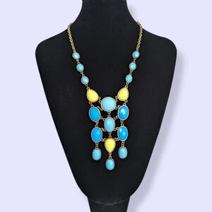(2/$20) Blue & Yellow Statement Necklace